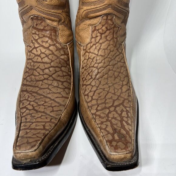 Joma Mens MEX 26 1/2 US 9 Two Tone Leather & Suede Western Cowboy Boots Brown - Picture 5 of 16